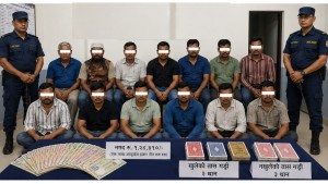 खजुराबाट १३ जना जुवाडे धनौली प्रहरीको नियन्त्रणमा