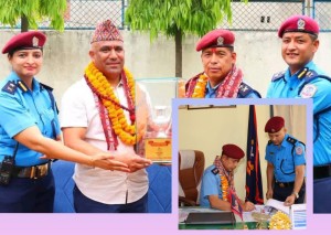 बाँकेका नयाँ  प्रहरी प्रमुख एसपी रामप्रसादले गरे पदभार ग्रहण