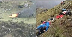 मनाङ एयरको हेलिकप्टरलाई प्रहरीले दुर्घटनाग्रस्त अवस्थामा भेटायो
