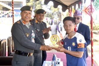 अन्तर विद्यालय सशस्त्र प्रहरी महानिरीक्षक रनिङ ट्रफि फुटबल प्रतियोगिता सुरु,एआईजी पौडेलद्वारा उद्घाटन