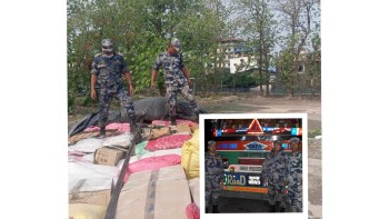 अवैध सामान बोकेको ट्रक लुम्बिनी प्रदेशबाट सशस्त्र प्रहरीको नियन्त्रणमा