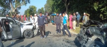 बाँकेको  कुसुम नजिक दुई कार ठोक्किँदा एक जनाको मृत्यु, ६ घाइते