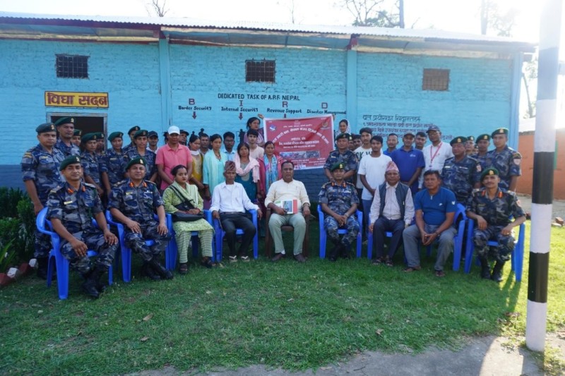 राप्तीसोनारीका वडा वडामा 'विपद स्वयंसेवक तथा सूचक' तयार पार्दै सशस्त्र प्रहरीको शमशेरगञ्जस्थित रिजर्भ गण