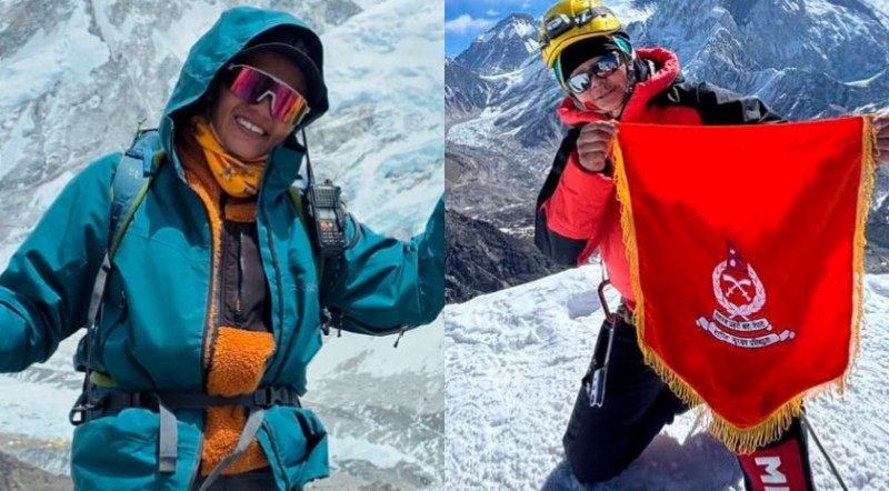 सशस्त्र प्रहरीका दुई महिला कर्मचारीले गरे सगरमाथाको सफल आरोहण
