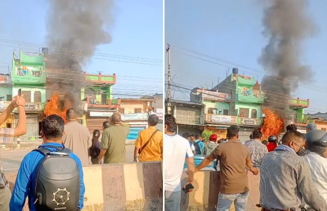 कोहलपुरमा रहेको एक फेन्सी पसलमा भीषण आगलागी