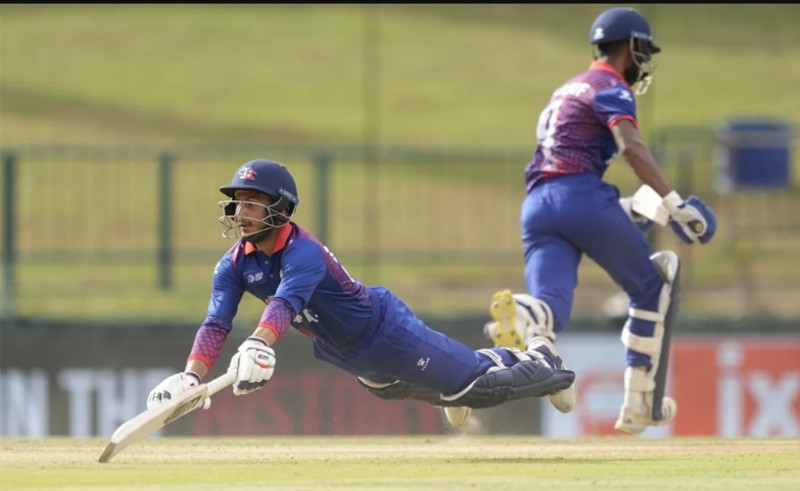 नेपाल र भारतको खेल वर्षाले रोकियो, नेपाल ६ विकेट गुमाएर १७८ रनको अवस्थामा