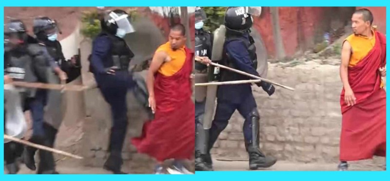 भद्रकालीमा बौद्ध भिक्षुलाई लाठी बुट वर्षाउने प्रहरीमाथि विभागीय कारबाही